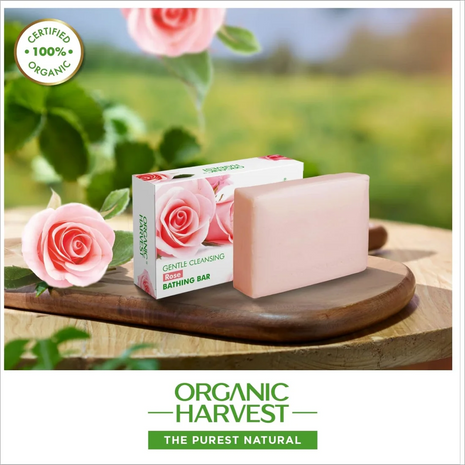 Organic Harvest Gentle Cleansing Rose Bathing Bar - BATH