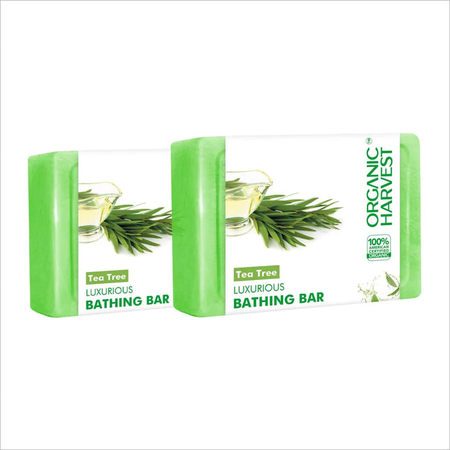 Organic Harvest Luxurious Bathing Bar pack of 2 - Tea Tree -
