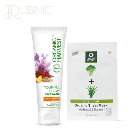 Organic Harvest Youthful Glow Face Wash Sheet Mask - face