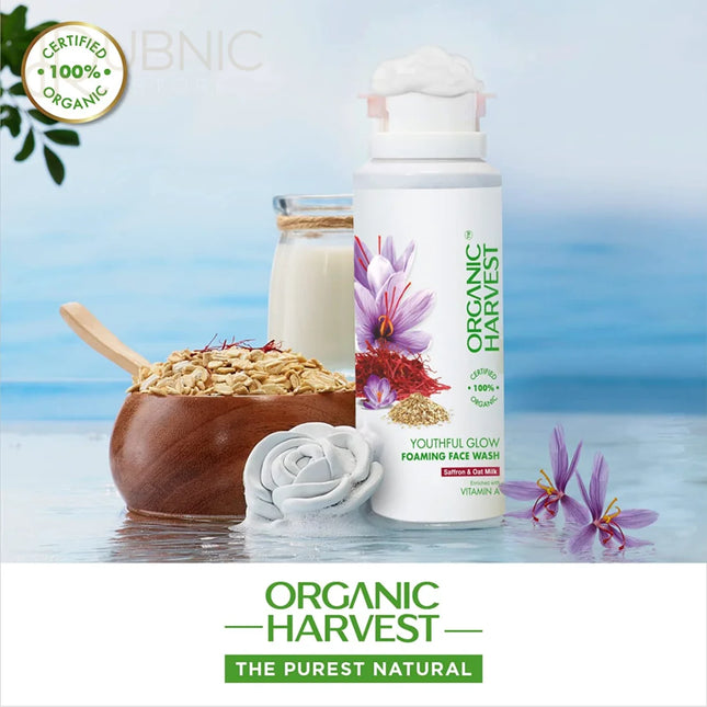 Organic Harvest Youthful Glow Foaming Face Wash 100g - face