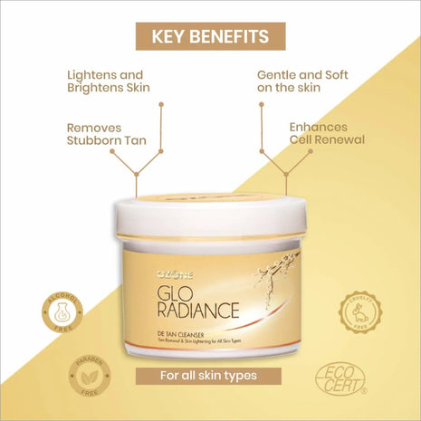 Ozone Glo Radiance DE TAN Facial Cleanser 250 Gm - FACE