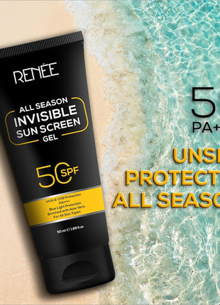 RENEE All Season Invisible Sunscreen Gel 50ml Spf 50 Broad