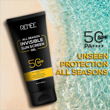 RENEE All Season Invisible Sunscreen Gel 50ml Spf 50 Broad