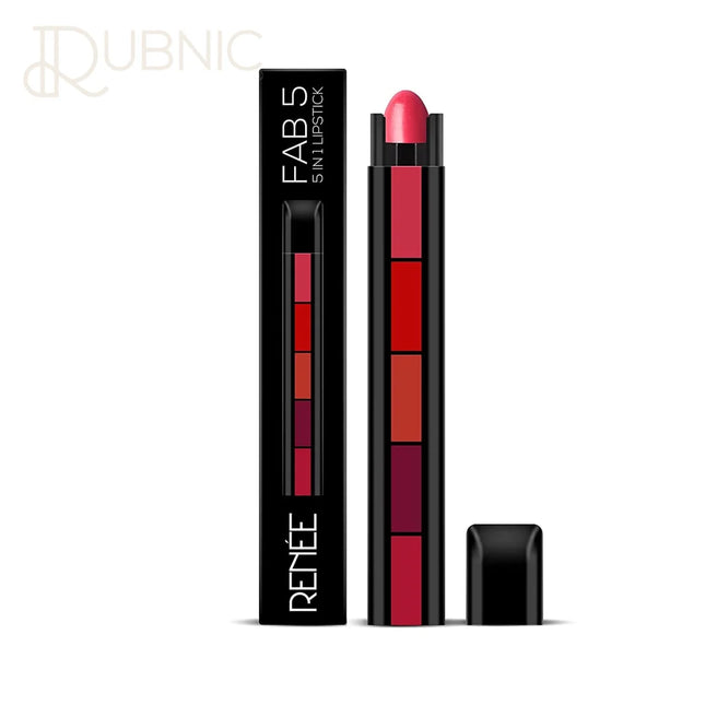 RENEE Fab 5 5-in-1 Lipstick 7.5gm Five Shades In One Long