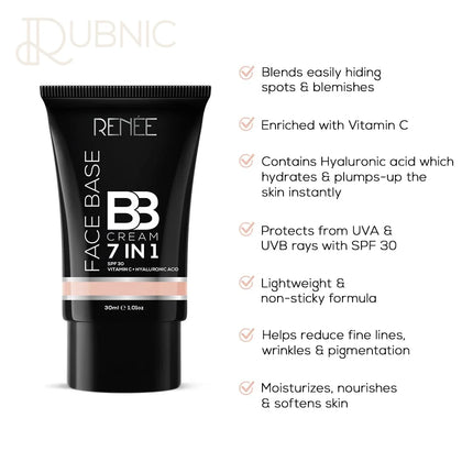 RENEE Face Base BB Cream 7 in 1 with SPF 30 PA+++ Sesame