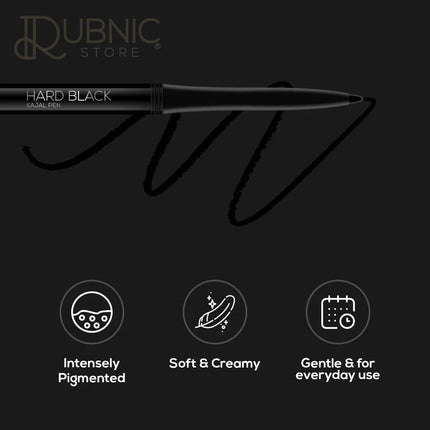 RENEE Hard Black Kajal Pen with Sharpener 0.35gm Pack Of 2 -