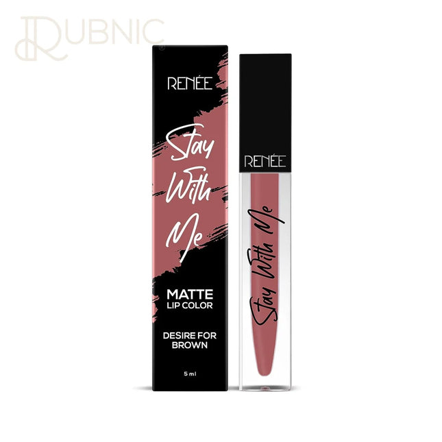 RENEE Stay With Me Matte Lip Color Desire For Brown 5mL Long