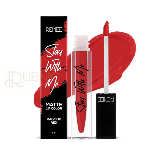 RENEE Stay With Me Matte Lip Color Rage of Red 5ml long