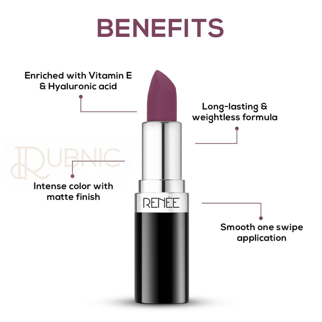 RENEE Stunner Matte Lipstick Your Highness 04 4gm - LIQUID