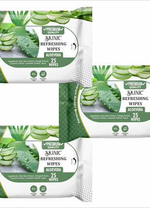 Skinic 100% Herbal Refreshing Wipes with Aloevera Fragrance