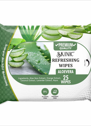 Skinic 100% Herbal Refreshing Wipes with Aloevera Fragrance