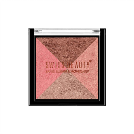 Swiss Beauty 2 in 1 Baked Blusher & Highlighter - Shade No.