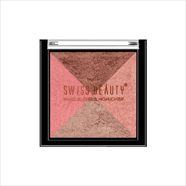 Swiss Beauty 2 in 1 Baked Blusher & Highlighter - Shade No.