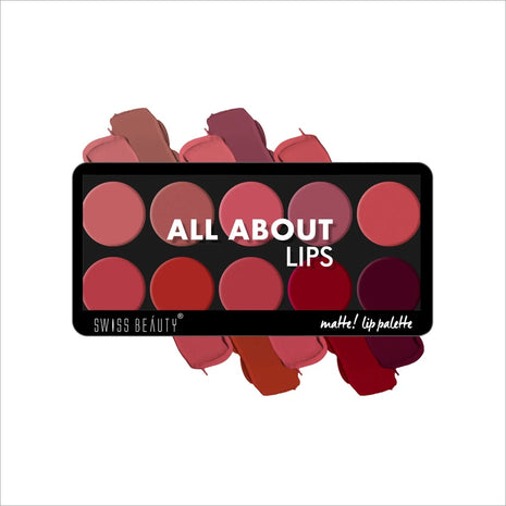 Swiss Beauty All About Lip Palette With 10 Pigmented Colors