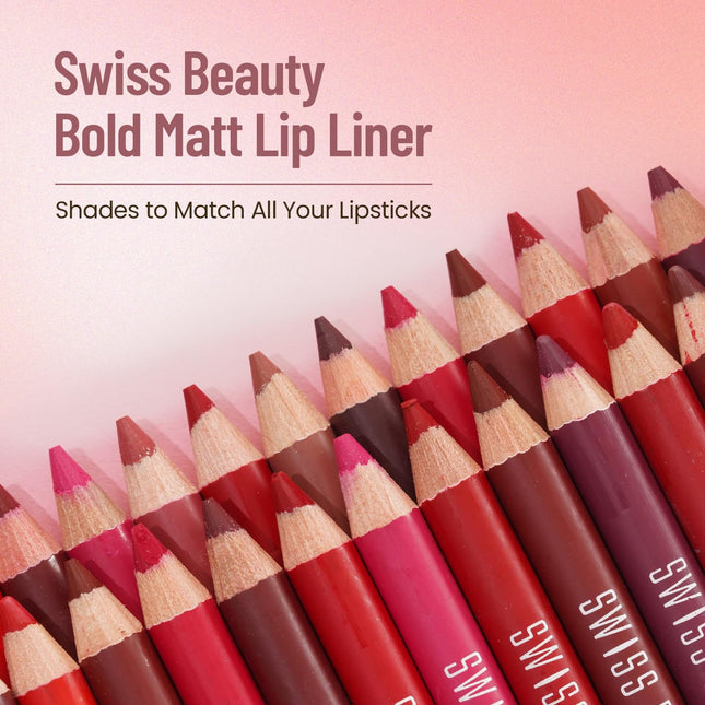 Swiss Beauty Bold Matt Lip Liner Set of 12 - lip liner