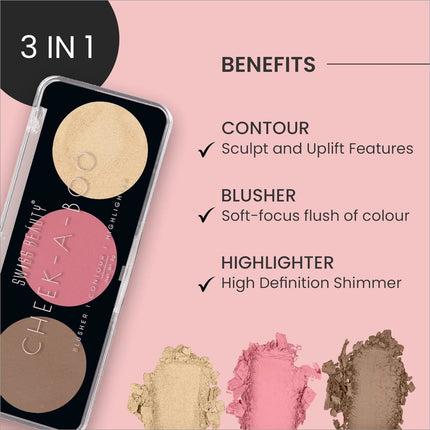 Swiss Beauty Cheek- A- Boo Face Palette With Blusher Contour