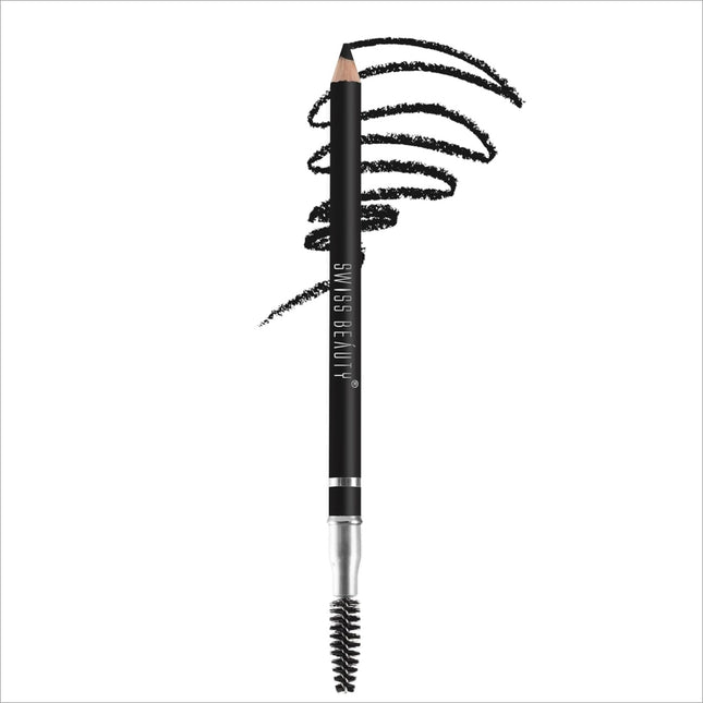Swiss Beauty Eyebrow Definer Pencil With Spoolie - Black -