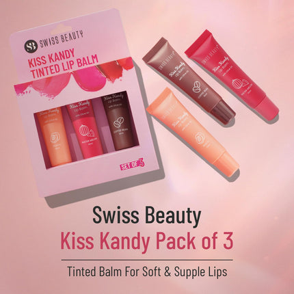 Swiss Beauty Kiss Kandy Lip Balm Pack of 3 - LIP BALM