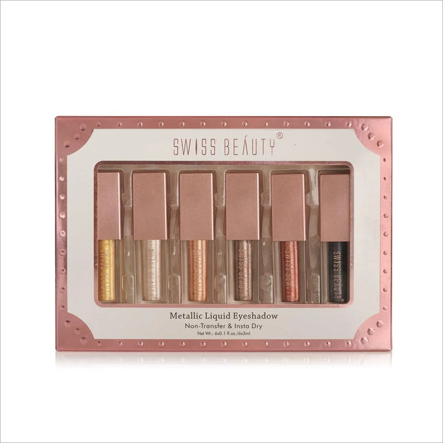 Swiss Beauty Metallic Liquid Eyeshadow pack of 6 - eye