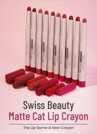 Swiss Beauty Non-Transfer Matte Cat Lip Crayon - Crayon