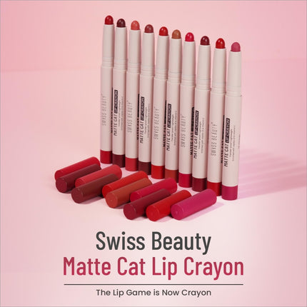 Swiss Beauty Non-Transfer Matte Cat Lip Crayon - Crayon
