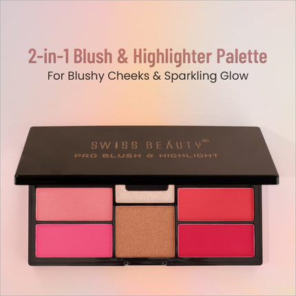 Swiss Beauty Pro Blusher & Highlighter Palette -