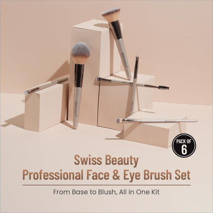 Swiss Beauty Professional Face & Eye Brush Set of 6