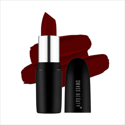 Swiss Beauty Pure Matte Lipstick - Shade No. 23 — RED-WINE -