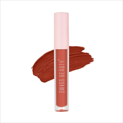 Swiss Beauty Super Matte Lipstick - Shade No. 8 — BRICK