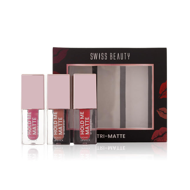 Swiss Beauty Tri-Matte Lipstick - LIQUID LIPSTICK