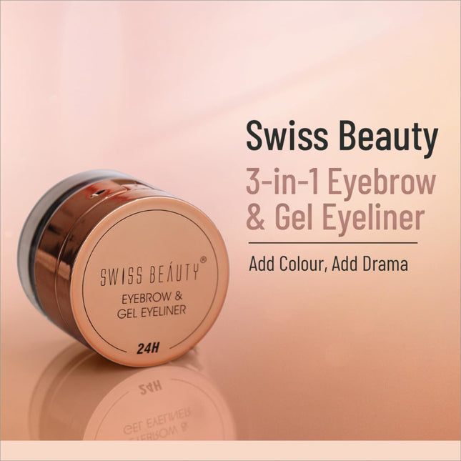 Swiss Beauty Waterproof Eyebrow & Gel Eyeliner 2 In 1