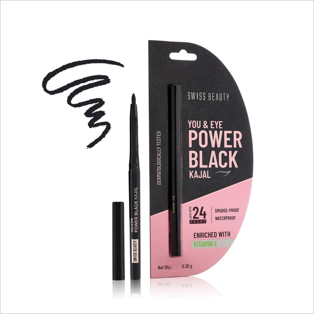 Swiss Beauty You & Eye Power Black Kajal - PACK OF 1 - KAJAL