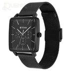 Black Dial Stainless Steel Strap Watch