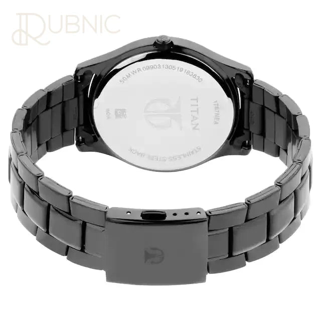 TITAN Black Dial Stainless Steel Strap Watch - WATCH