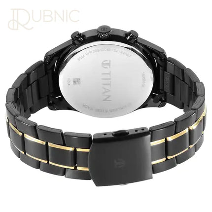 TITAN Black & Gold Anthracite Dial Stainless Steel Strap