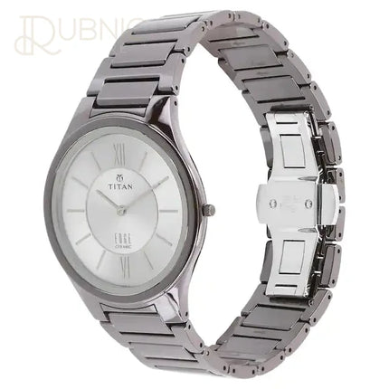 TITAN Edge Ceramic - Slimmest Ceramic Analog Watch - SILVER