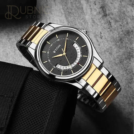 TITAN Karishma Black Dial Brass Strap Watch - WATCH