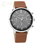 Light Leathers Watch with Blue Dial & Brown Leather Strap