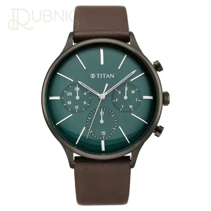 TITAN Light Leathers Watch - Light Leathers Watch with Green