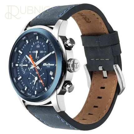 TITAN Octane Analog with Date Watch for Men - BLUE Leather