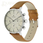 Silver Dial Leather Strap Watch