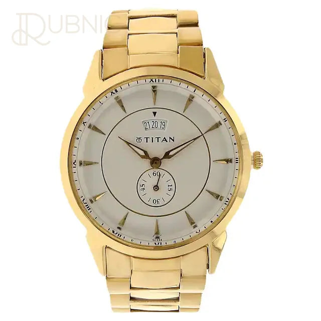 TITAN Silver Dial Golden Stainless Steel Strap Watch - WATCH