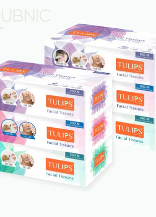 Tulips Facial Tissue Super Soft & Pure 100 pulls 2 ply pack