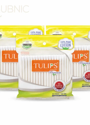 TULIPS Premium Cotton Ear Buds/Swabs with white PAPER Sticks