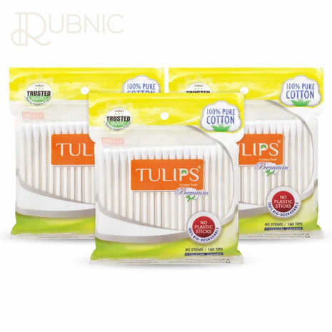 TULIPS Premium Cotton Ear Buds/Swabs with white PAPER Sticks