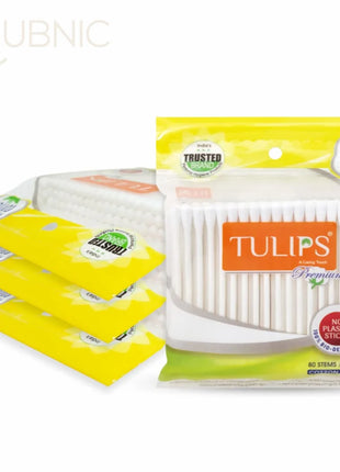 TULIPS Premium Cotton Ear Buds/Swabs with white PAPER Sticks