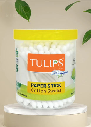 Tulips Premium Paper Stick Cotton Ear Buds 100 Sticks/ 200