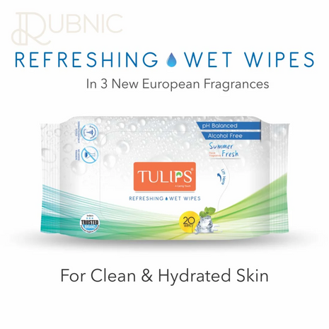 TULIPS Refreshing Wet Wipes - Summer Fresh with Green Tea