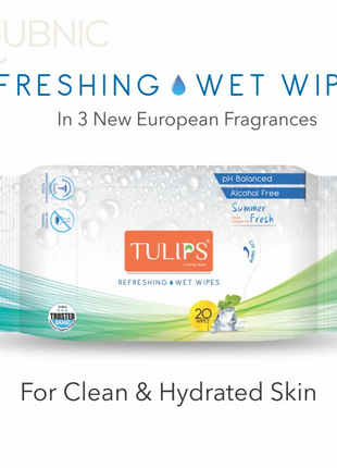 TULIPS Refreshing Wet Wipes - Summer Fresh with Green Tea