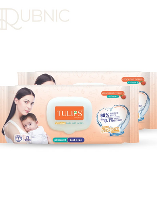 Tulips Sensitive Baby Wet Wipes 99% Purified Water Rash Free